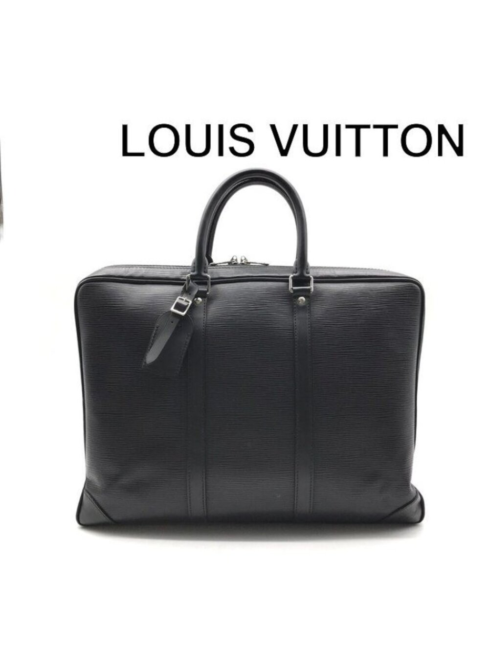 Louis Vuitton Epi Porto Document Business Hand Bag Black